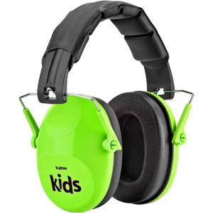 KAYNN Kids Hearing Protection - 28dB Noise Reduction Earmuffs - ANSI Certified Sensory Friendly Headphones for Monster Jam, Concerts, Fireworks, Autism, Travel & School, Ages 3-16, Green
