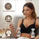 Pumping Bra Hands Free Adjustable V Neck Nursing and Pumping Bra with Nursing Pads Holding Breast Pumps (L)