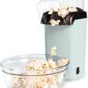 Tasty Hot Air Popcorn Popper, Healthy and Delicious Popcorn in Minutes, Fast and Easy-to-Use, Built-In Measuring Cup and Butter Warmer, 8 Cups, Aqua