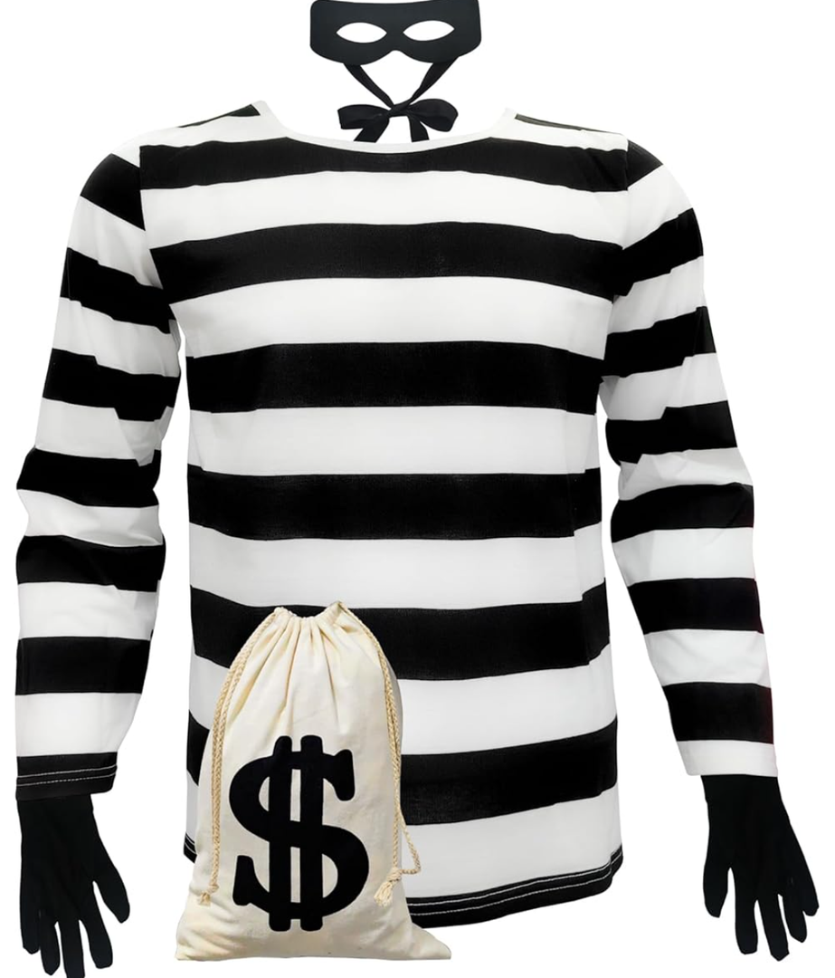 Costume Accessory Set: Bank Robber Costume for Adults L