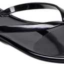 Women Flip Flops Jelly Shoes Thong Sandals Flat Slides Clear Jellies Pool Slippers Bathroom Summer Beach Size 8 Ladies Non Slip Dress Comfortable Quick Drying Soft (Black)