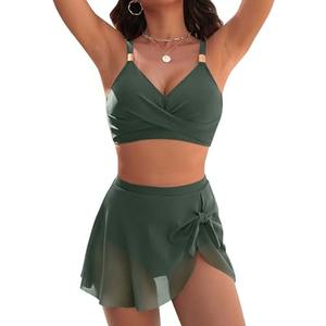 Blooming Jelly Womens High Waisted Bikini Set Gold Metal Two Piece Swimsuits Tummy Control Tie Knot 2026 Bathing Suits Size M