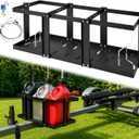 Gas Can Holder for Trailer, Fuel Jug Holder 6 Fixed Columns & Locking Strap