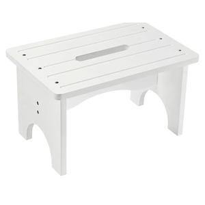 Wooden Step Stool for Adults, 9" Portable Wood Step Stool for Kids, Heavy Duty One Step Bedside Stool with 550 Lbs Load Capacity, Non-Slip White Foot Stool for Kitchen Bathroom Bedroom