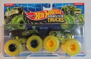 Hot Wheels Monster Trucks 2-Pack, Demolition Doubles Set of 2 Toy Vehicles in 1:64 Scale, for Kids & Collectors