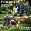 CANINE CANYON Scout Pet Stroller, Heavy Duty Dog Stroller for Large/Medium Dogs, Foldable Pet Stroller for 2 Small Dogs with All-Terrain Wheels, Storage Pocket & Cup Holder, 55 lbs Capacity, Navy Blue
