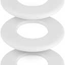 TNJPSEK 3 Pcs Plumbing Wall Cover Plate, Split Flange Self Adhesive Escutcheon for Dia Less 51mm/2in Water Pipe Round Hole Floor Ceiling Faucet Toilet Kitchen Decorative (White)