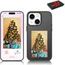 Smart Ink Phone Case,Compatible with iPhone 14 Promax,Custom Image Display AI Cell Phone Case,Electronic Ink Phone Case,Anti-Drop Silicone DIY Phone Case,Gray