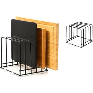 Cutting Board Organizer(2 Pc),Kitchen Cabinet Dividers for baking sheets,Bakeware Holder with 5 Slots,Space Saving,for used to Baking Tray and Chopping Storage