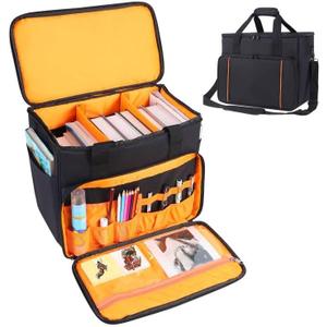 Carrying Bag for Comic Books Large Capacity Comic Storage and Organizer,with Detachable Dividers Portable Comic Book Box with Soft Handle,More Pockets for Accessories(Bag Only)