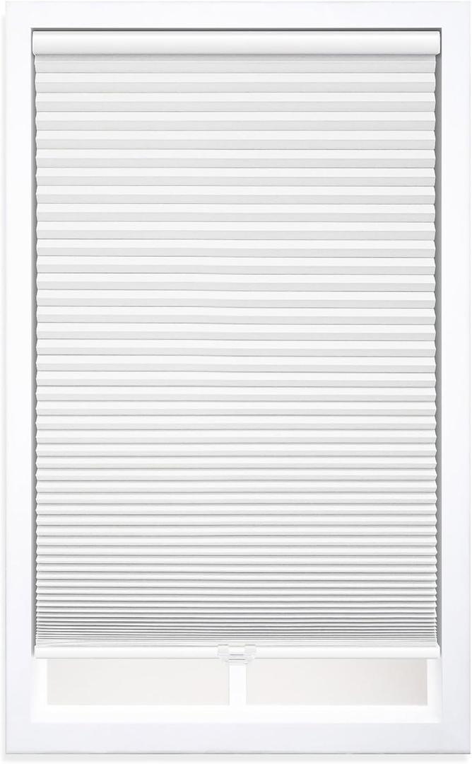 DEZ FURNISHINGS Cordless 1.5" Blackout Cellular Shade, 24"W x 64"H, White