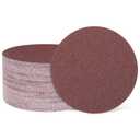 HARFINGTON 5 Inch Sanding Discs,  Grit Hook and Loop Sandpaper, No-Hole Aluminum Oxide Orbital Sander Sandpaper for Woodworking Automotive Metal Polishing, Red