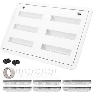 RVGUARD RV Refrigerator Lower/Upper Mount Vent 23-1/8"W x 15" H, RV Refrigerator Vent Cover Replacement White with Screen for Camper Trailer