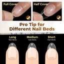 UNA GELLA Oval Fake Nails Pre-shape 504pcs Almond Gel Nail Tips Round Almond Press on Nails for Full Cover Acrylic Round Oval Full Nails False Nails 12 Sizes False Soft Gel Tips