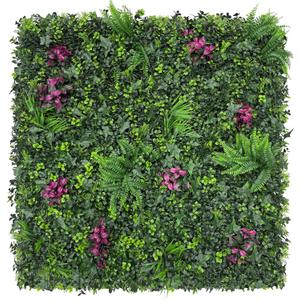 Faux Greenery Grass Wall Boxwood Plant Panel: 20"x20"(16 Pieces)