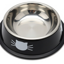 Cat Bowls for Food and Water,  Rapsrk Non-Slip Stainless Steel Black