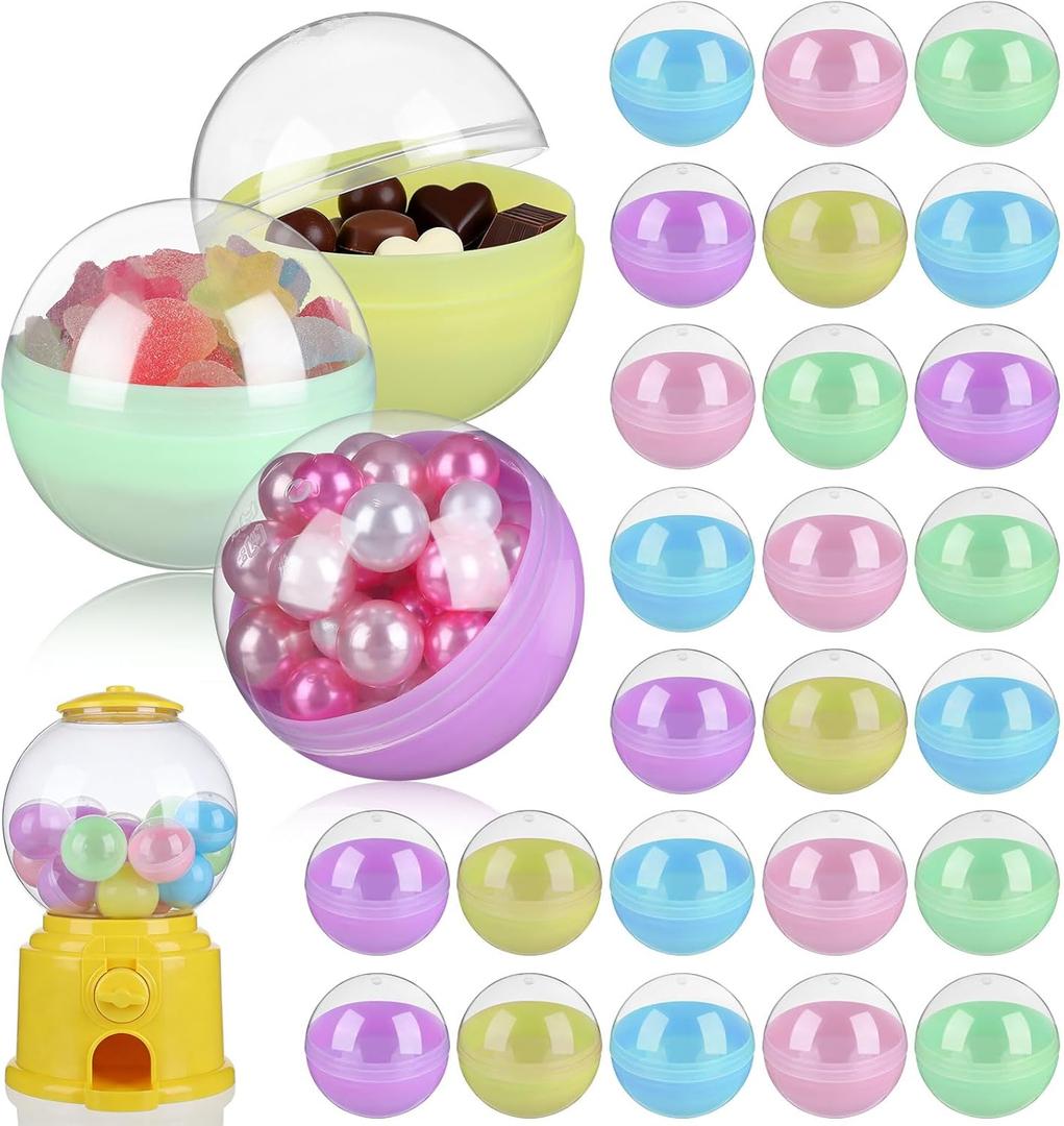 2. 36 Inch Vending Capsule: 50pcs Gumball Vending Machine Capsule - Colorful Plastic Fillable Balls for Candy Party Favor Prize