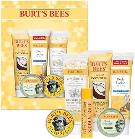 Burt's Bees Gifts Ideas - Timeless Minis Set, 6 Products - Beeswax Lip Balm, Coconut Foot Cream, Honey Body Lotion, Deep Cleansing Cream, Res-Q Ointment & Hand Salve