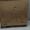 Furniliving Armless Office Desk Chair, Linen Fabric Padded Swivel Chair, Adjustable Home Office Chair with 360 Wheels, Wide Criss Cross Chair for Desk for Living Room, Bedroom, Darkgrey