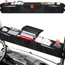 Golf Cart Storage Baskets, No Drilling Front Golf Cart Organizer, Foldable Golf Cart Organizer Compatible with Ezgo, Club Car, Kandi Golf Carts Accessories, Insulated Cup Holder