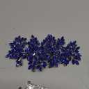 Bride Wedding Hair Comb Rhinestone Bridal Hair Accessories Flower Hair Piece Party Prom Valentine Day Side Comb Crystal Hair Clips for Women and Girls Hair Decoration(Blue)