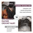Feather Crochet Hair For Black Women, 200g 100 Strands Synthetic Pre-Separated Deep Wave For Miracle Knots Crochet Braids Hair Invisible Burmese Curly Hair Extensions (18 inch, 1B)