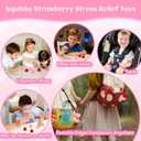 3Pcs Big Taba Strawberry Squishies, Cute Fruit Squeeze Stress Relief Toys, Upgrade Kawaii Sticky Fidget Toys, Party Favors & Birthday Gifts for Kids Ages 4-8, 8-12 Girls Boys