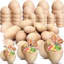 16 Pcs Large Easter Fillable Unfinished Wooden Eggs 4.33 inch 3.15 inch and 2.36 inch for Easter Egg Hunt Basket Stuffers Game Supplies Party Favor DIY Painting Art Craft Decorations Home Decor