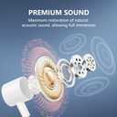 2 x Wired Earbuds with Microphone, 2 Pack (Black & White), in-Ear Lightweight Stereo Headphones with 3.5mm Jack, Noise-Isolating Earphones for Smartphones, Tablets, Laptops, MP3 Players