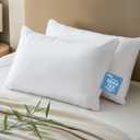 Hypoallergenic Bamboo Viscose Breathable Pillows with Down Alternative Filling, Standard/Queen Size Set of 2Fluffy Luxury Hotel Quality, Oeko-Tex Certified, Machine Washable (Queen (Pack of 2))