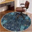 4ft/48in Home Office Chair Mat for Hardwood Floor, Anti-Slip Desk Chair Mats, Computer Gaming Chair Mats for Rolling, Low Pile Carpet Floor Chair Mat(Blue-1)