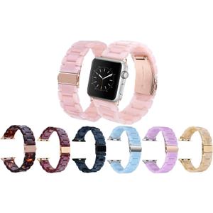 3 x Resin Band Bracelet for Apple Watch Series 7/6/SE/5/4/3/2/1 (Pink, 42mm/44mm)