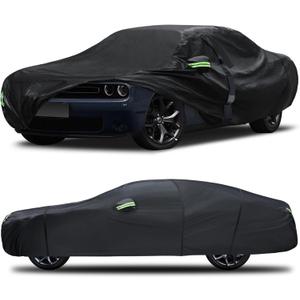 Car Cover Custom Fit for Dodge Challenger 2008-2023,6 Layers Truck Cover Waterproof All Weather for Automobiles,Outdoor Full Exterior Cover,Rain, Sun, Wind Protection,Black