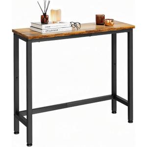 29.5 Inch Narrow Console Table, Small Entryway Table with Metal Frame, Skinny Sofa Table for Living Room Hallway Bedroom Foyer, Slim Hallway Shelf, Modern Entryway Furniture, Rustic Brown