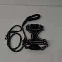 No Pull Dog Harness Adjustable Reflective Oxford Easy Control Medium Large Dog Harness with A Free Heavy Duty 5ft Dog Leash (M (Neck: 14.5"-20.5", Chest: 22"-28"), Black Harness+Leash)