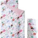 Bunnikins & Clover Toddler Nap Mat with Removable Pillow, Nap Mats for Preschool, Easy Clean Toddler Nap Pad for Kindergarten, Kids Sleeping Bag for Travel Camping