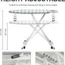 Ironing Board,Foldable Ironing Board Adjustable Height Compact Iron Board Thick Steel Tube Iron Board with Holder,Replacing Cloth Cover and Mini Handheld Gloves,Gift for Women(Blue Waves)