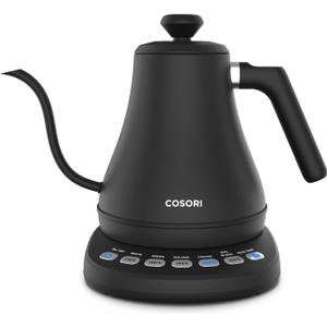 COSORI Electric Gooseneck Kettle with 5 Temperature Control Presets, Pour Over Kettle for Coffee & Tea, Hot Water Boiler, 100% Stainless Steel Inner Lid & Bottom, 1200W/0.8L (Black)