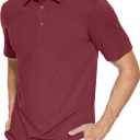 KEFITEVD Mens Polo Shirt Golf Short Sleeve Dry Fit Breathable | Quick dry, Moisture Wicking, Stretchy, Classic Fit with Striped Collar, Breathable, for Golf, Tennis, Fishing, Outdoor Sports (S)