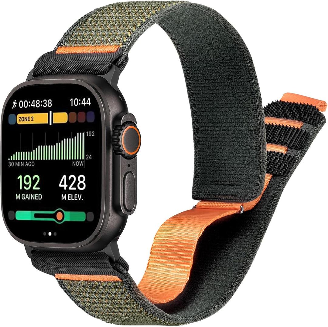 Premium Nylon for Apple Watch Ultra 3/ Ultra 2 Band Series 11/10/9/8/7/6/5/4/3/SE iWatch Bands Men, Soft Breathable Apple Watch Bands for iWatch, 49mm 46mm 45mm 44mm 42mm, Green