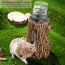 Hamster Water Bottle for Glass Tank, 3-in-1 Adjustable 80ML Gerbil Water Bottle with Stand Holder, Chew Proof Ceramic Water Dispenser for Dwarf Syrian Hamster Mice Rat