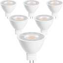 6 Pack 5W MR16 LED Landscape Light Bulbs,Low Voltage 12V, 50W Halogen Equivalent, GU5.3 Bi-Pin Base,450LM Warm White 2700K, Non-Dimmable, for Outdoor Landscape Spotlight & Indoor Track Light