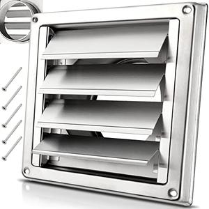 Hydencamm 4" Upgrade Metal Dryer Vent Cover for House, Premium Stainless Steel Dryer Vent with 4 Screws Rubber Gasket, Best Exterior Wall Vent Cover with Louvre for Dryer Vents Range Hood Vent AC Vent