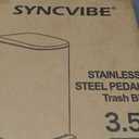 GarveeHome 13 Gal / 50 L Stainless Steel Kitchen Trash Can with Lid, Slim Step-On Garbage Bin, Large Rustproof Metal Trash Can with Soft Close, Inner Bucket & Rear Handle, Black