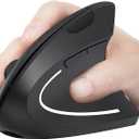 AVMTON Vertical Wireless Mouse ，Ergonomic Mouse,Rechargeable 2.4G Optical Carpal Tunnel Mouse 6 Buttons, for Laptop, PC, Computer, Desktop, Notebook etc, Green Black