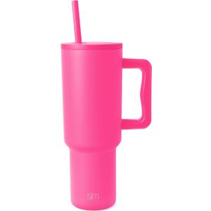 Simple Modern 40 oz Trek Tumbler with Handle and Straw Lid | Cup Holder Friendly Insulated Stainless Steel Travel Mug | Raspberry Vibes
