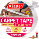 XFasten Double Sided Carpet Tape for Area Rugs 2 Inch x 30 Yards, Residue-Free Carpet Tiles Tape, Removable Heavy-duty Rug Pad Gripper for Hardwood, Vinyl Flooring Underlayments, Laminate- Wood-safe