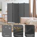 Privacy Screen Room Divider as Dressing Screen 4 Panel Wall Room Divider with 3 Wider Feet Portable Wall 6FT Partition Wall for Office Dining Room Children's Separate Rooms,Grey