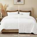 Quataly Marshmallow Queen Fleece Comforter Set White Faux Fur Fluffy Comforter Set Luxury Bedding Set Soft Plush Fuzzy Warm Bed Set All Season 3 Pieces (1 Shaggy Comforter, 2 Pillowcases)