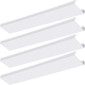 Beeveer 4 Pcs 48 Inch Fluorescent Light Fixture Covers Replacement Wrap Around Light Cover 4ft Two Bulb Replacement Lens Transparent Square Lenses for 4ft LED Ceiling, Home Kitchen Room